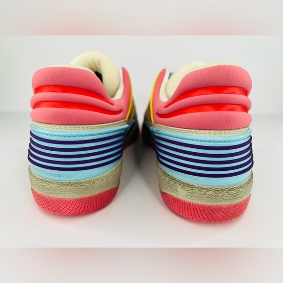 GUCCI Basket Low Top GG Demetra Vegan Distressed Basketball Sneakers EU 40.5 - Picture 7 of 12